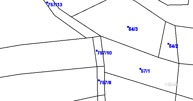 Parcela st. 757/10 v KÚ Dražovice u Sušice, Katastrální mapa
