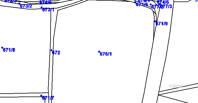 Parcela st. 676/1 v KÚ Dražovice u Sušice, Katastrální mapa
