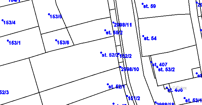 Parcela st. 52/2 v KÚ Dražovice, Katastrální mapa