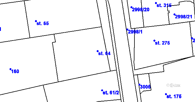 Parcela st. 64 v KÚ Dražovice, Katastrální mapa