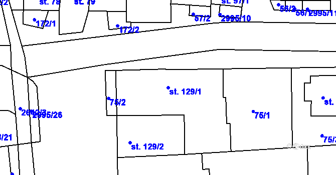 Parcela st. 129/1 v KÚ Dražovice, Katastrální mapa