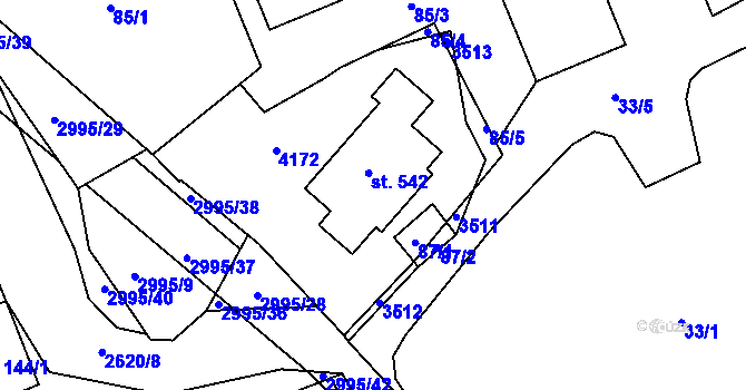 Parcela st. 141 v KÚ Dražovice, Katastrální mapa