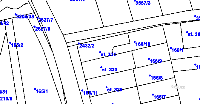 Parcela st. 331 v KÚ Dražovice, Katastrální mapa