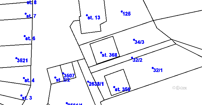 Parcela st. 368 v KÚ Dražovice, Katastrální mapa