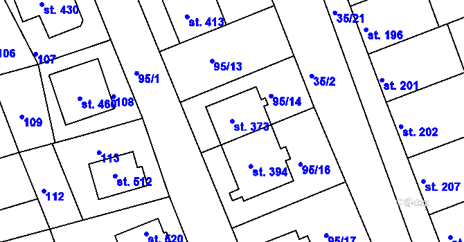 Parcela st. 373 v KÚ Dražovice, Katastrální mapa