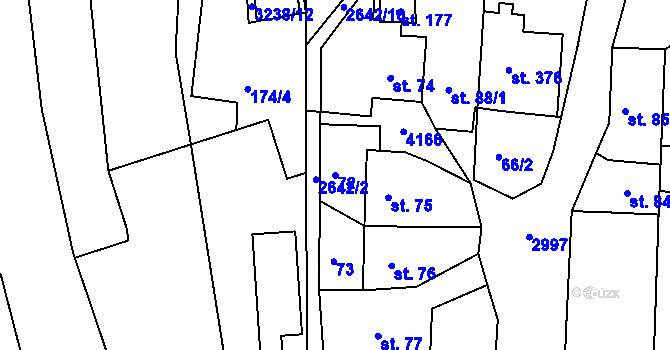 Parcela st. 72 v KÚ Dražovice, Katastrální mapa