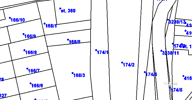 Parcela st. 174/1 v KÚ Dražovice, Katastrální mapa