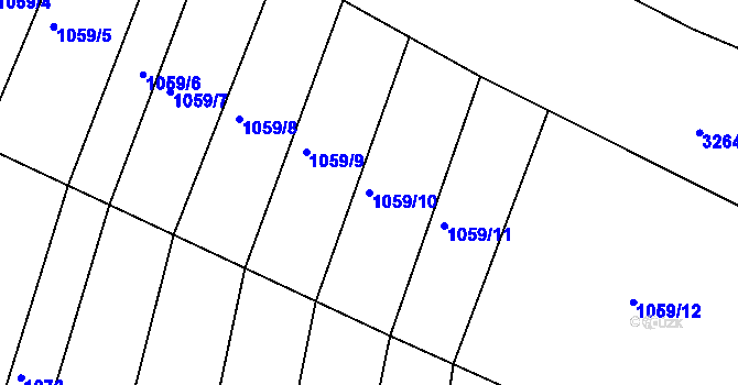 Parcela st. 1059/10 v KÚ Dražovice, Katastrální mapa