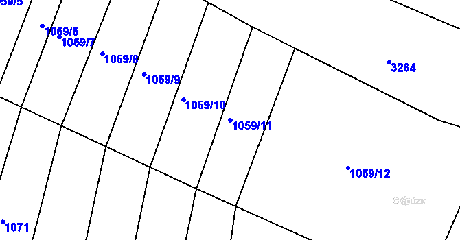 Parcela st. 1059/11 v KÚ Dražovice, Katastrální mapa