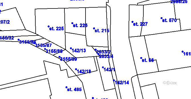 Parcela st. 2633/2 v KÚ Dražovice, Katastrální mapa