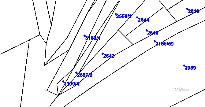 Parcela st. 2643 v KÚ Dražovice, Katastrální mapa