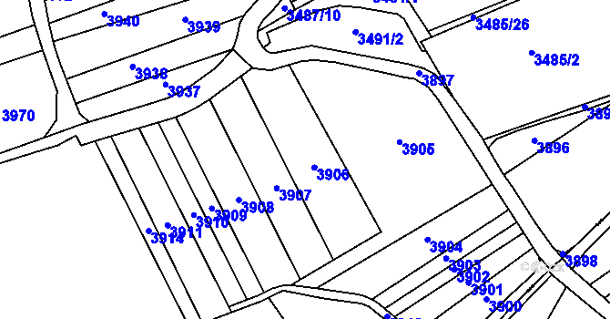Parcela st. 3050 v KÚ Dražovice, Katastrální mapa