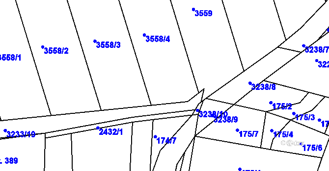 Parcela st. 3229/10 v KÚ Dražovice, Katastrální mapa