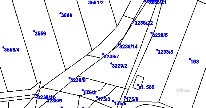 Parcela st. 3238/7 v KÚ Dražovice, Katastrální mapa