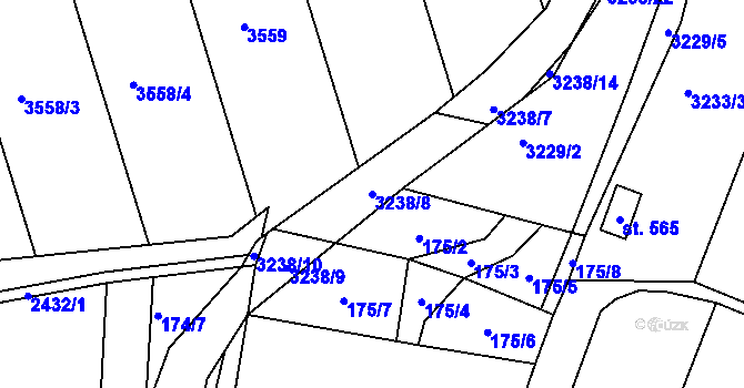 Parcela st. 3238/8 v KÚ Dražovice, Katastrální mapa