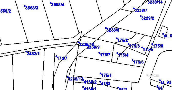 Parcela st. 3238/9 v KÚ Dražovice, Katastrální mapa