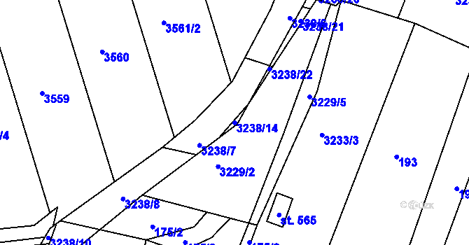 Parcela st. 3238/14 v KÚ Dražovice, Katastrální mapa
