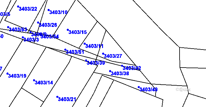 Parcela st. 3403/27 v KÚ Dražovice, Katastrální mapa
