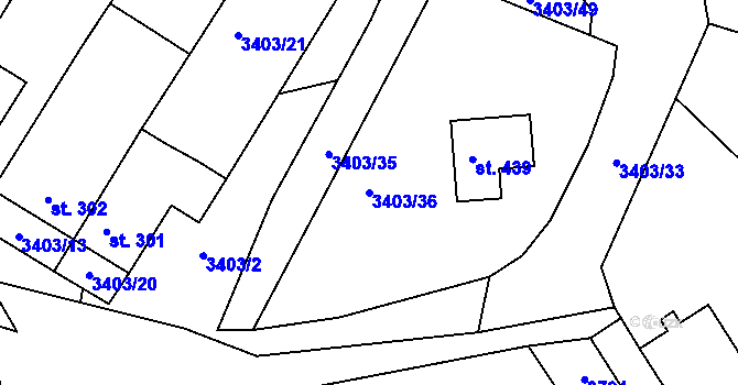 Parcela st. 3403/36 v KÚ Dražovice, Katastrální mapa