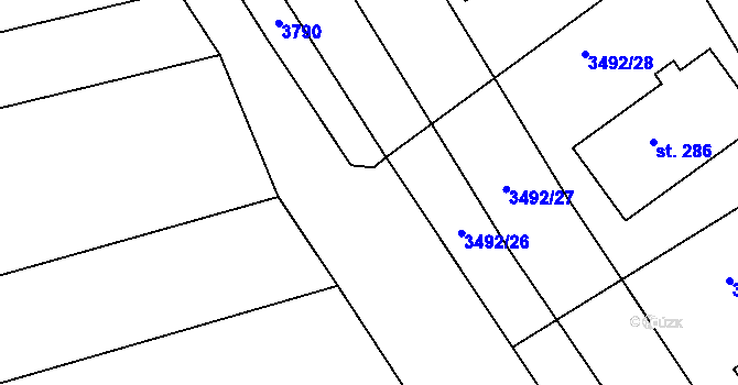 Parcela st. 3492/23 v KÚ Dražovice, Katastrální mapa
