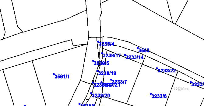 Parcela st. 3238/17 v KÚ Dražovice, Katastrální mapa