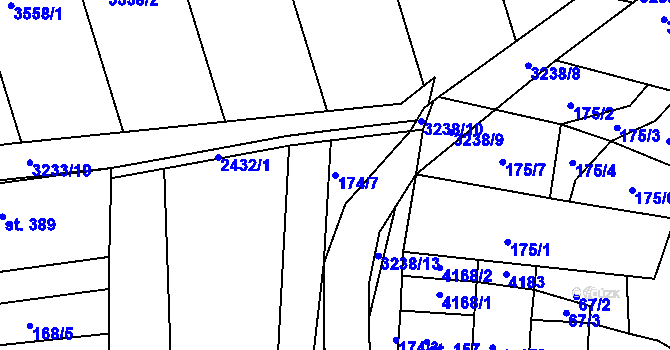 Parcela st. 174/7 v KÚ Dražovice, Katastrální mapa