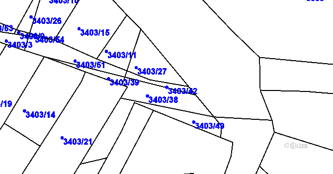 Parcela st. 3403/42 v KÚ Dražovice, Katastrální mapa