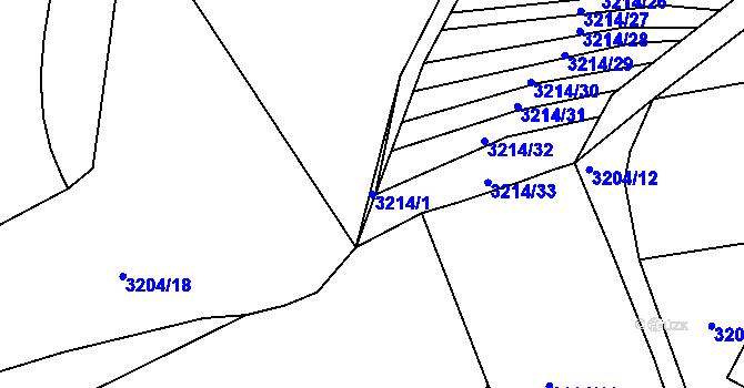 Parcela st. 3214/1 v KÚ Dražovice, Katastrální mapa