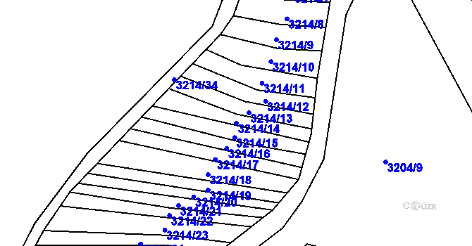 Parcela st. 3214/14 v KÚ Dražovice, Katastrální mapa