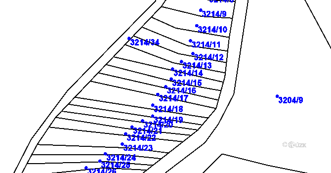 Parcela st. 3214/16 v KÚ Dražovice, Katastrální mapa