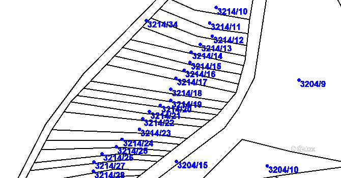 Parcela st. 3214/18 v KÚ Dražovice, Katastrální mapa