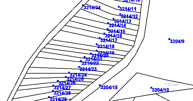 Parcela st. 3214/19 v KÚ Dražovice, Katastrální mapa