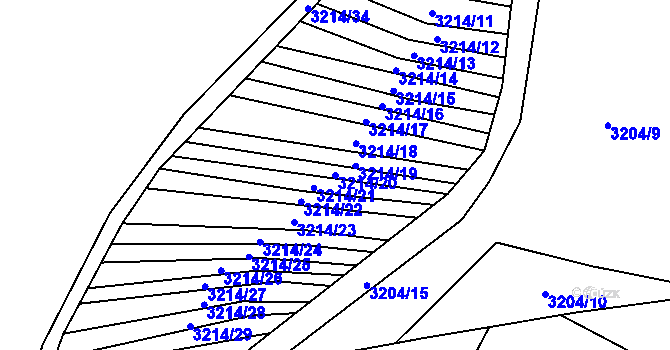 Parcela st. 3214/20 v KÚ Dražovice, Katastrální mapa