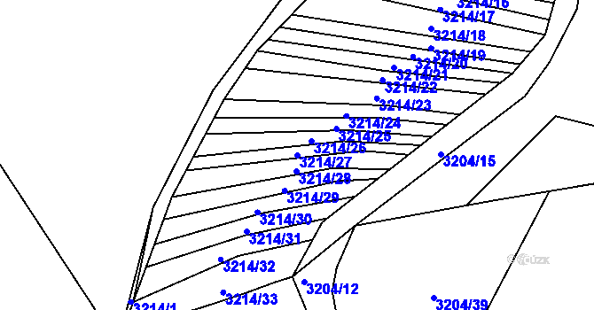 Parcela st. 3214/27 v KÚ Dražovice, Katastrální mapa