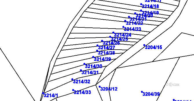 Parcela st. 3214/28 v KÚ Dražovice, Katastrální mapa