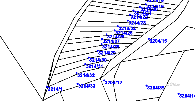 Parcela st. 3214/29 v KÚ Dražovice, Katastrální mapa