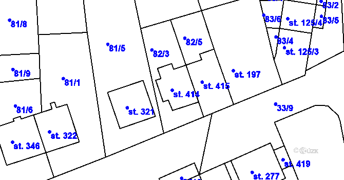 Parcela st. 414 v KÚ Dražovice, Katastrální mapa