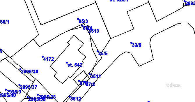 Parcela st. 85/5 v KÚ Dražovice, Katastrální mapa