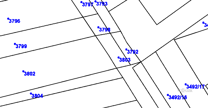 Parcela st. 3418/44 v KÚ Dražovice, Katastrální mapa