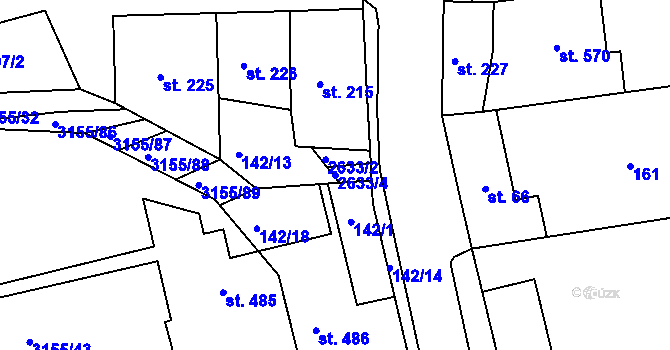 Parcela st. 2633/4 v KÚ Dražovice, Katastrální mapa
