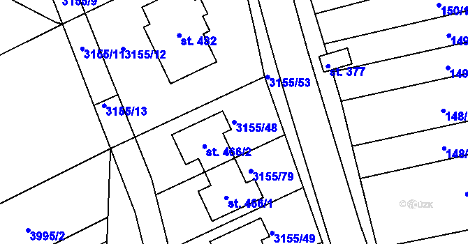 Parcela st. 3155/48 v KÚ Dražovice, Katastrální mapa