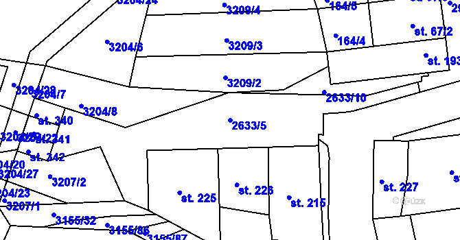 Parcela st. 2633/5 v KÚ Dražovice, Katastrální mapa