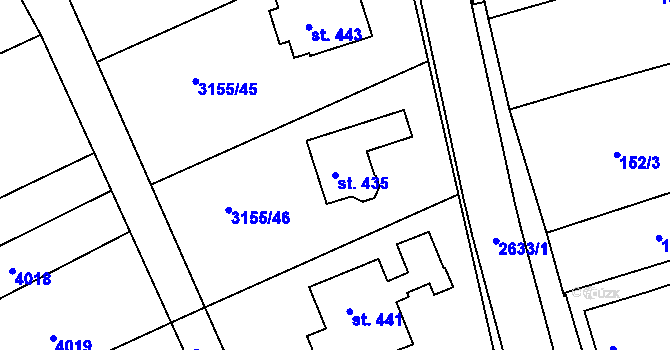 Parcela st. 435 v KÚ Dražovice, Katastrální mapa