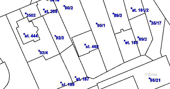 Parcela st. 468 v KÚ Dražovice, Katastrální mapa