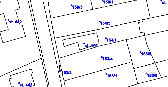 Parcela st. 475 v KÚ Dražovice, Katastrální mapa