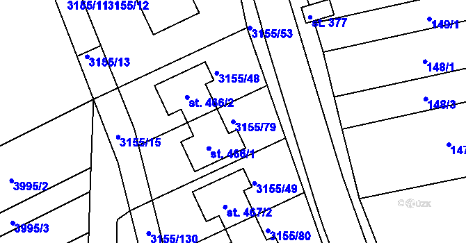 Parcela st. 3155/79 v KÚ Dražovice, Katastrální mapa