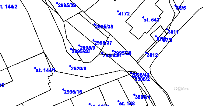 Parcela st. 2995/36 v KÚ Dražovice, Katastrální mapa