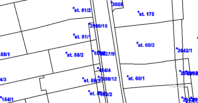 Parcela st. 2627/9 v KÚ Dražovice, Katastrální mapa