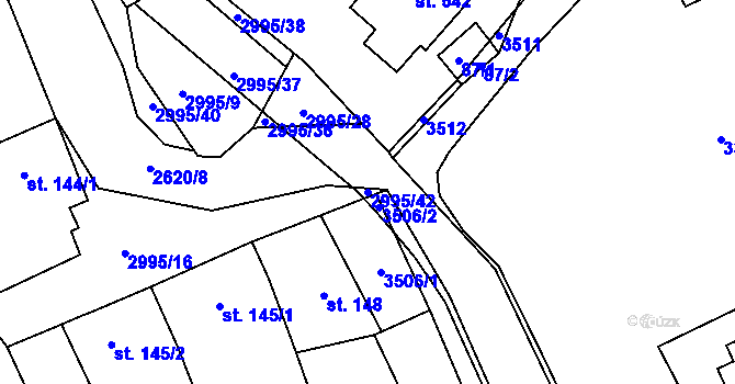 Parcela st. 2995/42 v KÚ Dražovice, Katastrální mapa