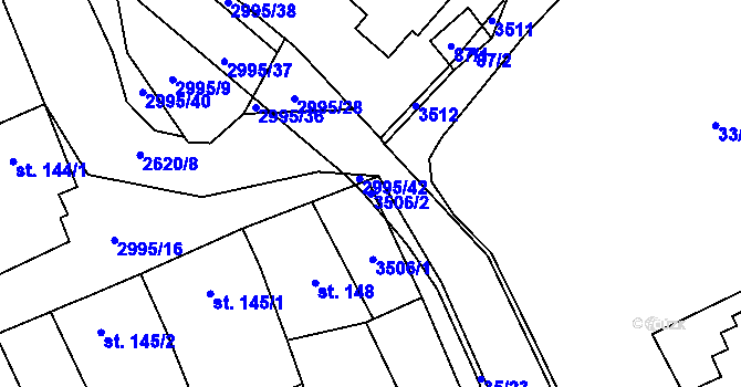 Parcela st. 3506/2 v KÚ Dražovice, Katastrální mapa